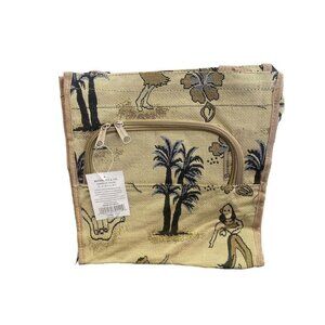 Vintage Bovanou U.S.A. CO. Tapestry Luggage Bag Hawaii 12"x12x5"